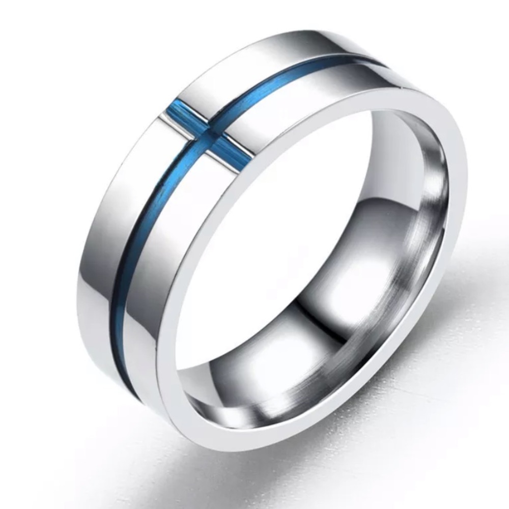 6MM Engraved Men’s Stainless Steel Wedding Band - Picture 4 of 6